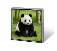 Panda Pattern Black Badge Brooches Unique And Distinctive Square Alloy Emblem Brooch Cute Patterns Casual Clothing Pin For Clothing, Backpacks, Hats, Business Events & Daily Decoration