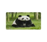 Panda Pattern Black Mouse Pad Large Extended Computer Rectangular Mouse Mat Non-Slip Waterproof Rubber Desk Pad with Multiple Size Options for Office Home Mouse Writing Desk Pad