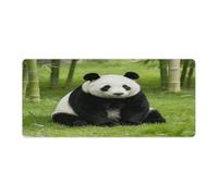 Panda Pattern Black Mouse Pad Large Extended Computer Rectangular Mouse Mat Non-Slip Waterproof Rubber Desk Pad with Multiple Size Options for Office Home Mouse Writing Desk Pad