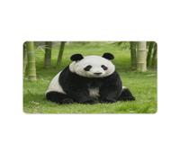 Panda Pattern Black Mouse Pad Large Extended Computer Rectangular Mouse Mat Non-Slip Waterproof Rubber Desk Pad with Multiple Size Options for Office Home Mouse Writing Desk Pad