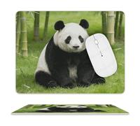Panda Pattern Black Mouse Pad Non-Slip Mouse Mat Smooth Soft-Touch Desk Pad Ergonomic Desk Mat for Pain Relief, Comfortable Mousepad for Computer, Laptop, Office & Home
