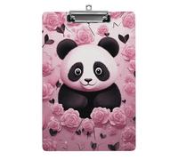 Panda Pattern Clipboard, A4 Acrylic Clipboard with Hanging Hole, Ultra-Light Clip Board - Holds 100 Sheets, Shatterproof Document Holder for Office, 12.5" X 8.5"