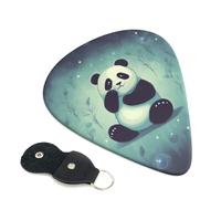 Panda Pattern Guitar Plectrums, 6 Guitar Plectrums, Double Sided Printing, For Acoustic Guitar, Bass, Ukulele, Electric Guitar (0.46 Mm 0.71 Mm 0.96 Mm)