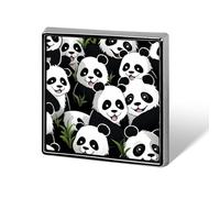 Panda Pattern Lapel Pin, Metal Square Lapel Pins, Fashion Badge for Shirts, Jackets, Hats