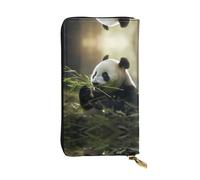 Panda Pattern Leather Clutch (7.5x4.1 inches) - Coin Card Key Wallet