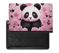 Panda Pattern Passport Holder with 3 Card Slots, Portable PU Leather Travel Wallet, Slim Protective Cover for Passport, ID, Credit Cards