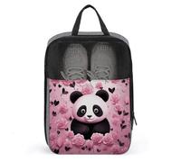 Panda Pattern Shoe Bag Waterproof & Breathable Shoe Pouch for Travel, Portable Carry Case for Sports Sneakers, Gym, Vacation