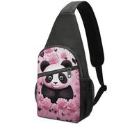 Panda Pattern Sling Bag for Men Women, Hands-Free Crossbody Bag, Casual Chest Bag for Running, Hiking, Travel