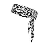 Panda Pattern Unisex Sports Head Tie - Double-Sided, Moisture-Wicking Workout Headband, Adjustable Knotted Band for Running, Yoga & Gym