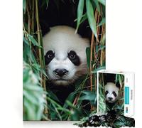 Panda Peering through Bamboo Forest Jigsaw Puzzles for Adults 1000 Piece Reason Skill Toy Anxiety Relief Exact Cut Elegant Gift (38x26cm)