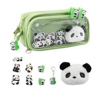 Panda Pencil Case,Large Capacity Detachable Multi-Layer Pouch with Zipper,Kawaii Stationery Organiser for School,Office,Kids & Teens,Pandas Theme Stationery,Cute Pandas Gifts for Girls & Boys (Panda)