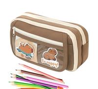 Panda Pencil Case | Large Capacity Pencil Case | Stationery Pen Storage Pouch, Portable Zipper Pencil Organizer, Pencil Case with Compartments, Pen Storage Box, Pouch for Pencils and Pens, coffee, Se