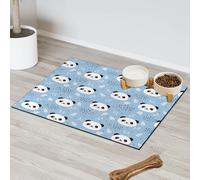 Panda Pet Feeding Mat for Cat Dog Water Bowl Food Mats Cute Animals Panda Pet Feeding Mats Absorbent Nti-Slip Contain Spills Protects Floors Placemat 30.4 x 50.8 cm