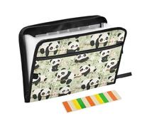 Panda Pink Flroal Expanding File Folder 13 Pockets Accordion File Organiser Folders for Paperwork A4 Storage Portable Document Organiser Filing Wallet