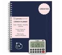 Panda Planner 2026 Ultimate Luxury 6-Month Undated Daily Planner with Focus Timer - Premium Spiral Bound Productivity & Academic Planner with Monthly, Weekly & Daily Layouts for Goal Setting, Habit