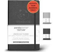 Panda Planner Black Venture Planner - Entrepreneur 90 Day Planner 2023-3 Month Calendar, Weekly Agenda & Daily Planner - Undated Hardcover Productivity Planner by - 5.25” x 8.25”