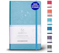 Panda Planner - Daily Planner, Calendar and Gratitude Journal to Increase Productivity, Time Management & Happiness - Hardcover, Undated Day - Quarter Year Planner - Guaranteed (Cyan)
