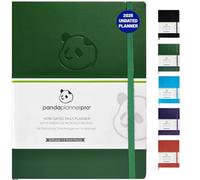 Panda Planner Pro - 2021 Daily Planner, 8.5 x 11" Softcover, Undated Day, Guaranteed Organization, Gratitude & Goals 6 Month Journal (Dark Green)