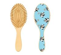 Panda Play Soccer Wooden Hair Brush Paddle Hair Brush for Women Wood Brush for Hair Brush for Natural Hair