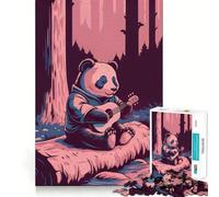 Panda Playing Guitar in The Forest 1000 Piece Jigsaw Puzzles for Teenagers Jigsaw Reason Skill Toy Shared Fun Tight Cut Wall Art Decor (50x75cm)