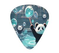 Panda playing in a pool 12 Pack Guitar Picks Plectrums,4 pieces in each of 3 sizes, Suitable for a wide range of stringed instruments