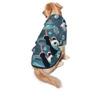 Panda Playing in A Pool Dog Hoodie for Medium and Large Dogs – Soft Polyester Pet Clothes, Suitable for All Seasons