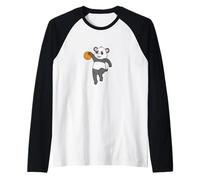 Panda Plays Basketball Raglan Baseball Tee