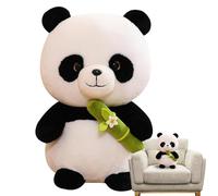 Panda Plush - Holding Bamboos Panda Soft Toy | Bear Plush, Realistic Handmade Stuffed, Vivid for Kids Birthday Valentine Christmas