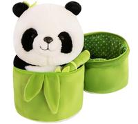 Panda Plush Toy, Soft Bamboo Tube Panda Figure Doll for Kids Birthday Party Role Play Graduation Gifts and Home Decorations (25CM)