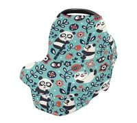 Panda Print Nursing Cover Breastfeeding Scarf, Car Seat Covers for Babies Infant Stretchy Soft Breathable Multi-Use Cover Ups, Gift for Boys Girls