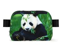 Panda Print Square Fashion Waist Bag, Fanny Pack Multi Pocket Crossbody Belt Bag with Adjustable Strap