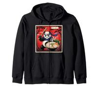 ラーメン Panda Ramen Noodle Japanese Ninja Zip Hoodie