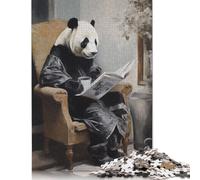 Panda Reading A Newspaper 1000 Piece Jigsaw Puzzle for Adults & Age 18 Years Up - Family Activity Jigsaw Puzzles Educational Games Difficult And Challenge 1000pcs (38x26cm)