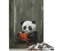 Panda Reading in Forest Jigsaw Puzzles 1000 Pieces for Adults Wooden Puzzles Brain Exercise Challenge Game Entertainment Gifts Teenagers Family Activity 1000pcs (75x50cm)