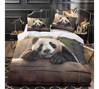 Panda Resting Quilt Cover 3D Design Printed Easy Care 3-Piece Bedding Set Zipper Cute Animal Illustration Duvet Cover Hotel Quality Breathable for Teens Adults Women Kids Girls Boys King（220x240cm）
