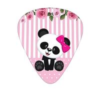 Panda Rose Flowers Guitar Picks Guitar Plectrums Bass Picks with Organizer Storage Box 12 Pack Includes Thin, Medium & Heavy Gauges