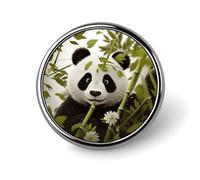 Panda Round Badge Brooch Lightweight Lapel Tie Pins Unique Gifts Metal Brooch Badge For Hat Shirt Clothing Bags Decoration