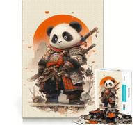 Panda Samurai 1000 Pieces Jigsaw Puzzles for Adults Clear Logic Toy Relaxing Fun Perfect Cut Elegant Gift (38x52cm)