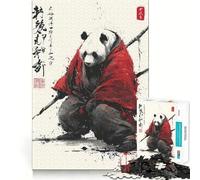 Panda Samurai Ink Art Jigsaw Puzzles for Adults 1000 Pieces Mind Skill Toy Slow Enjoy Design Assembly Lovely Gift (50x75cm)