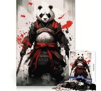 Panda Samurai Japan 1000 Piece Jigsaws for Adults Puzzle Focus Brain Toy Quiet Fun Tight Edge Santa Wish Item (38x26cm)