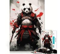 Panda Samurai Japan 1000 Piece Jigsaws for Adults Puzzle Focus Brain Toy Quiet Fun Tight Edge Santa Wish Item (38x26cm)