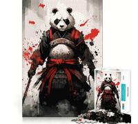 Panda Samurai Japan 1000 Pieces Jigsaw Puzzles for Teenagers Wise Think Toy Calm Fun Clear Cut Art Collectible (38x52cm)