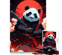 Panda Samurai Katana Red Moon 1000 Piece Jigsaw Puzzles for Adults Teenagers Logic Toy Relax Time Precision Cut (50x75cm)