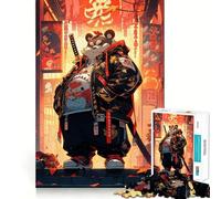 Panda Samurai Street Art 1000 Piece Jigsaw Puzzles for Teenagers Jigsaw Mind Puzzle Tension Relief Art Assembly Premium Gift (50x75cm)