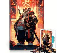 Panda Samurai Street Art Adult Jigsaw Puzzles1000 Pieces Mind Exercise Toy Tension Relief Design Assembly Lovely Present (38x26cm)