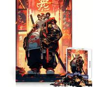 Panda Samurai Street Art Adult Jigsaw Puzzles1000 Pieces Mind Exercise Toy Tension Relief Design Assembly Lovely Present (38x26cm)