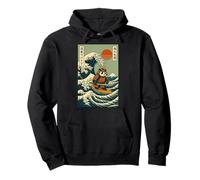 Panda Samurai Surfing Japanese Wave Pullover Hoodie