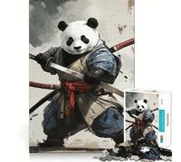 Panda Samurai Warrior 1000 Piece Jigsaw Puzzle for Teenagers Memory Gain Soothing Fun Design Assembly Elegant Gift (38x26cm)
