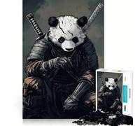 Panda Samurai Warrior 1000 Piece Jigsaw Puzzles for Adults Jigsaw Fine Logic Toy Quiet Fun Neat Edge Memorable Gift (38x26cm)
