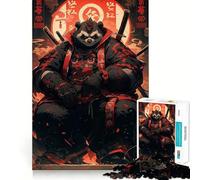 Panda Samurai Warrior 1000 Pieces Jigsaws Adults Puzzles Gifts Memory Upgrade Leisure Time Sharp Cut Wall Art Decor (50x75cm)